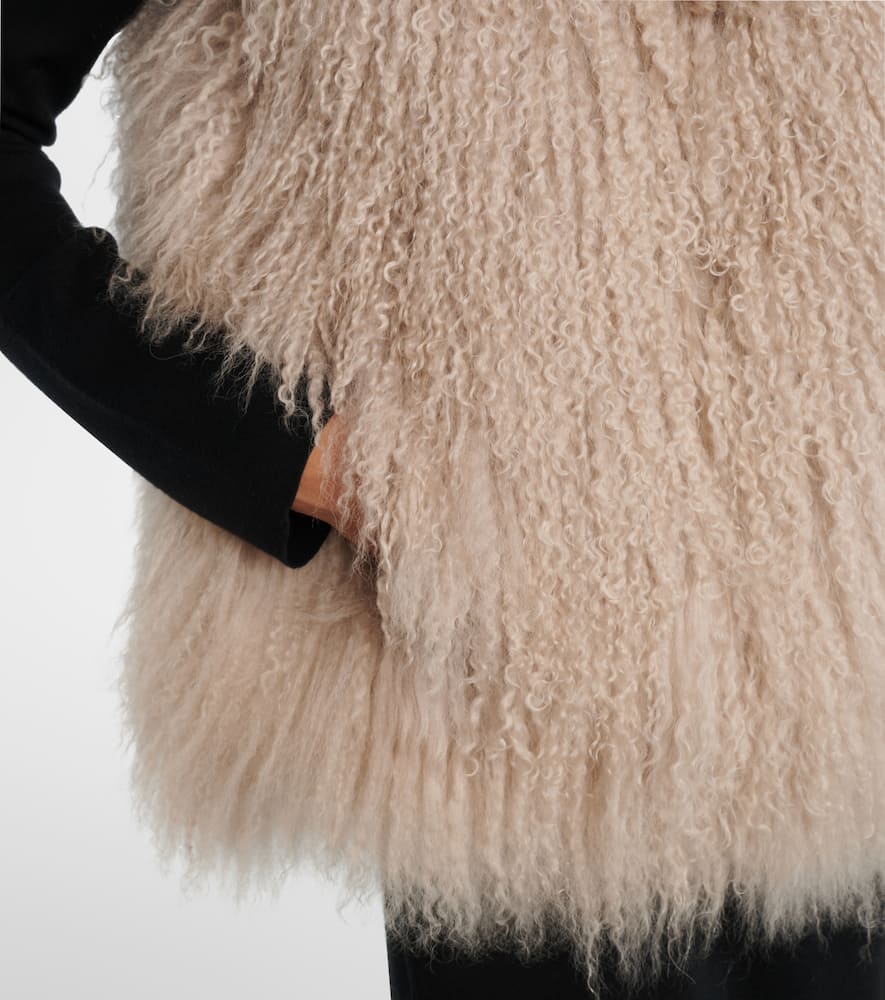 Yves Salomon Shearling Gilet In Brown