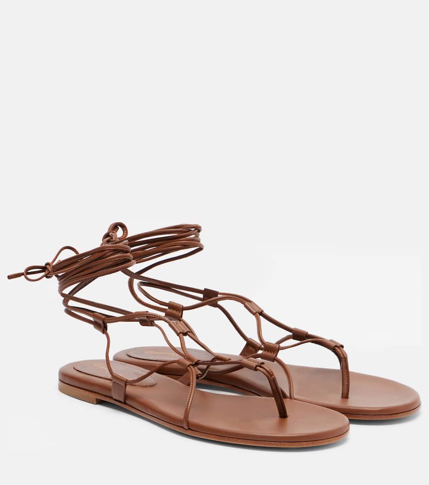Gianvito Rossi Leather Gladiator Sandals In Brown