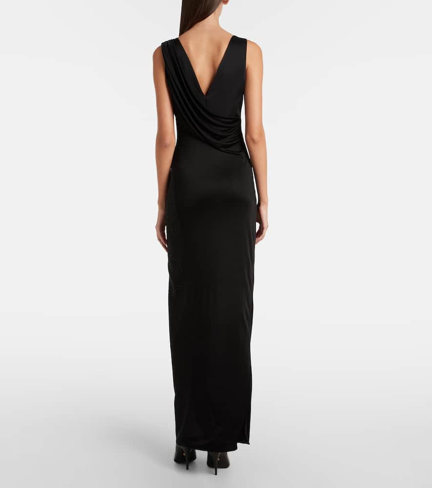 Versace Jersey Gown In Black