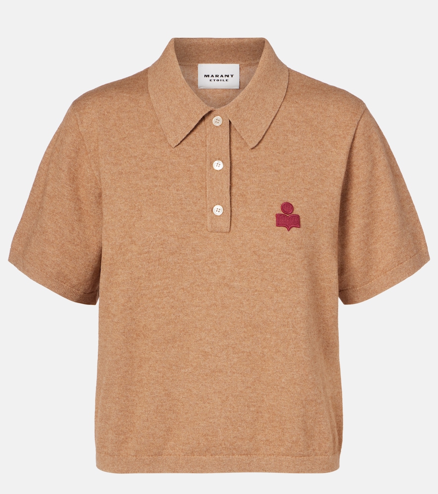 Marant Etoile Women's Beige Althea Cotton And Wool Polo Shirt Uk Size 14