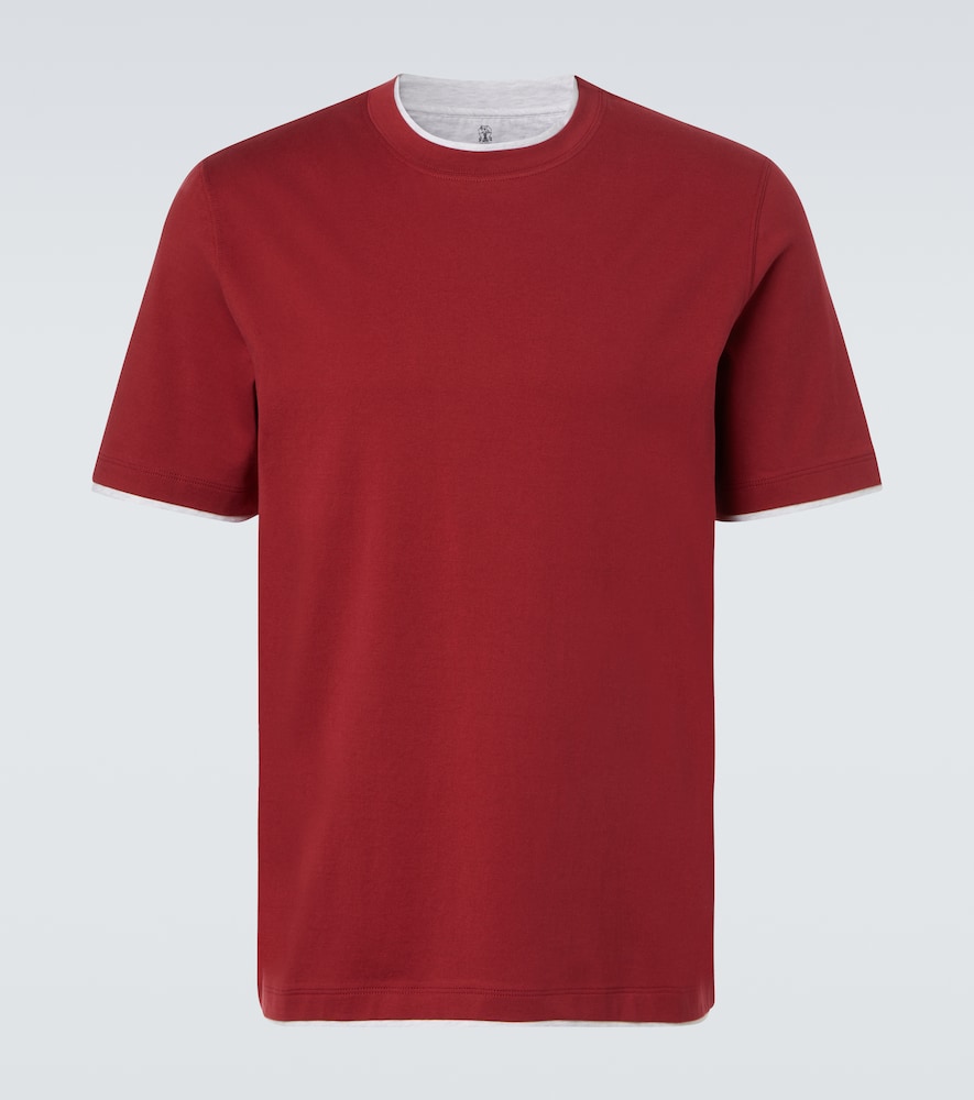 Brunello Cucinelli Men's Red Cotton Jersey T-Shirt UK Size 42 - Mytheresa