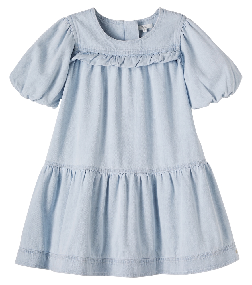 Chloe Kids Blue Ruffled Denim Dress Y Size 6 - Mytheresa