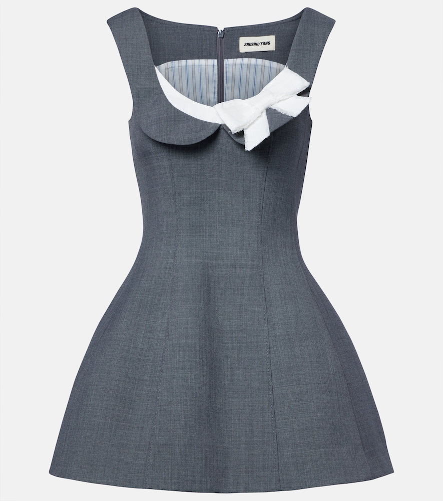 Shushu/tong Bow Detail Twill Minidress
