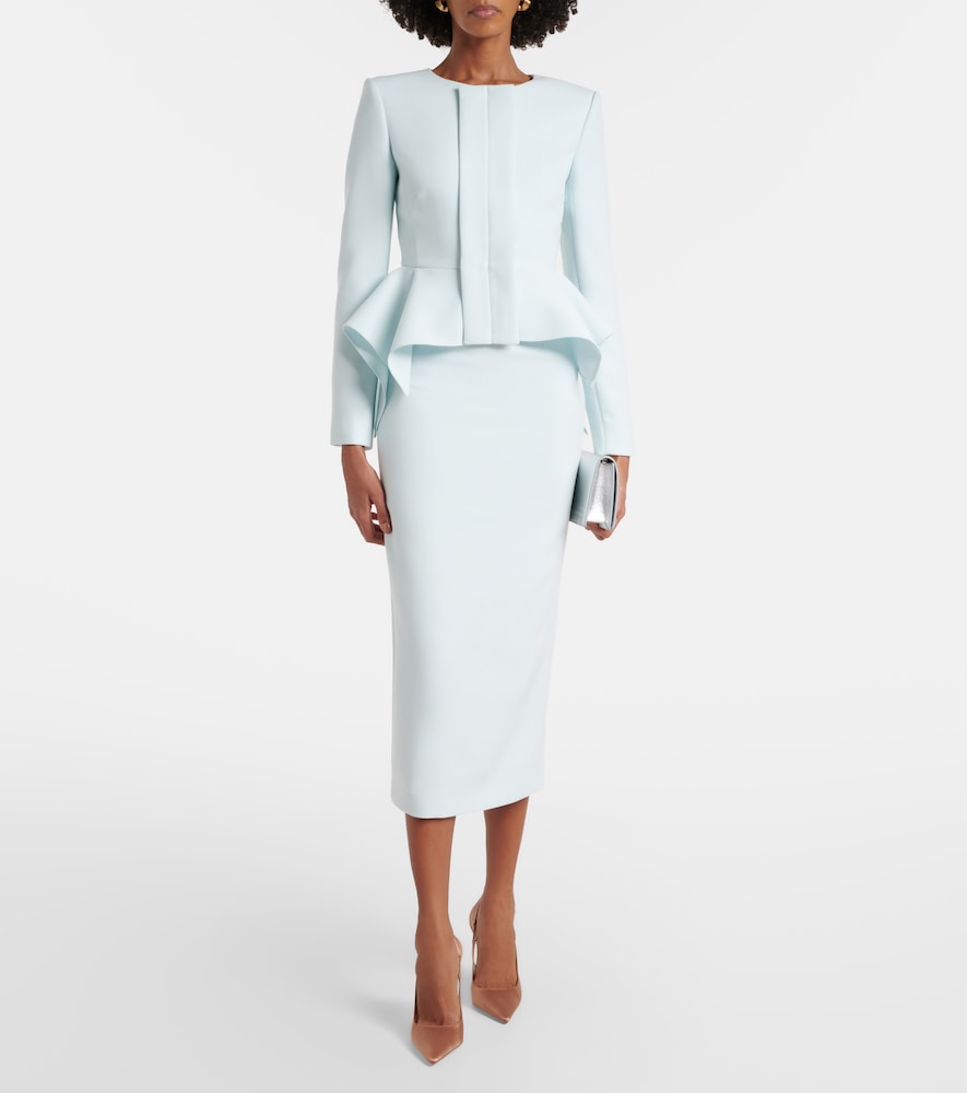 Roland Mouret Caped satin crêpe midi skirt