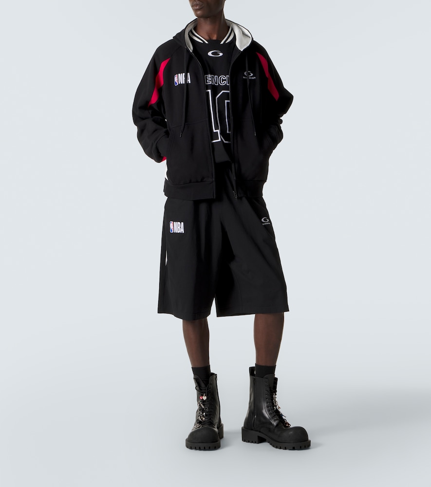 X Nba Logo Cotton Fleece Hoodie