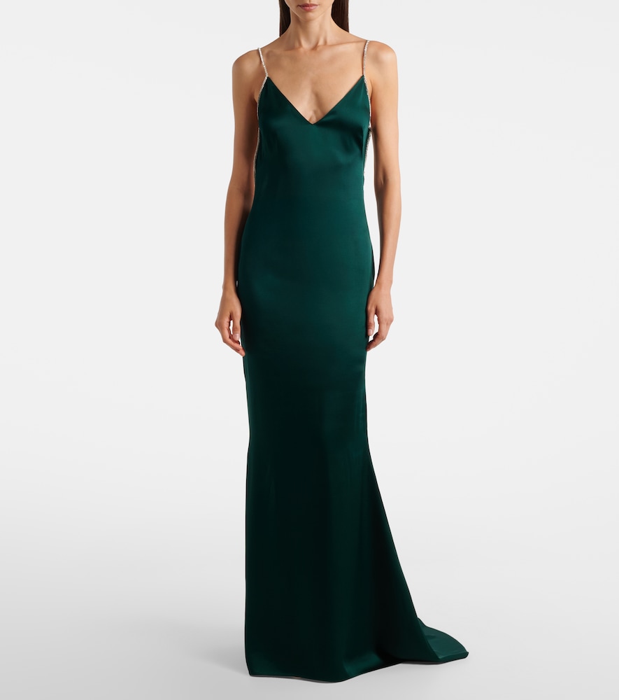 Tom Ford Crystal-embellished satin slip dress
