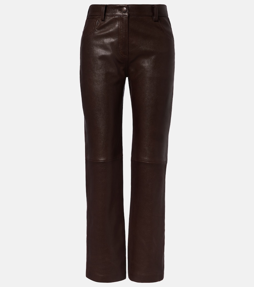 Gerade Hose aus Leder