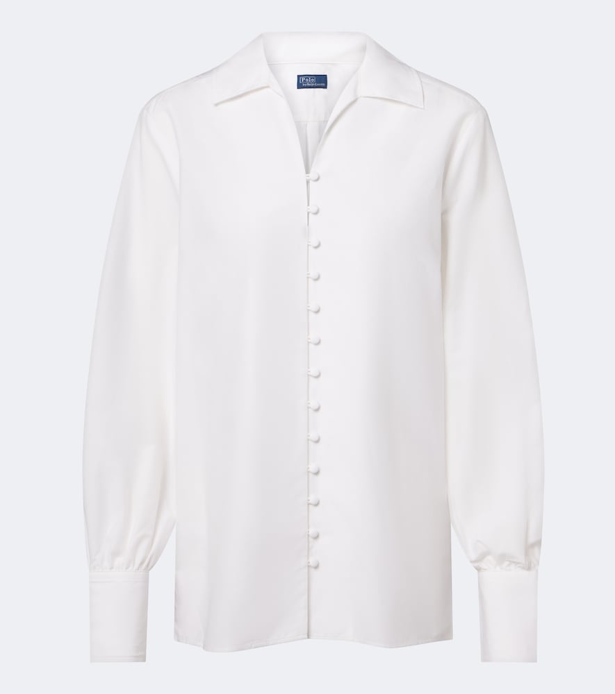 Polo Ralph Lauren Cotton And Silk Blouse In White