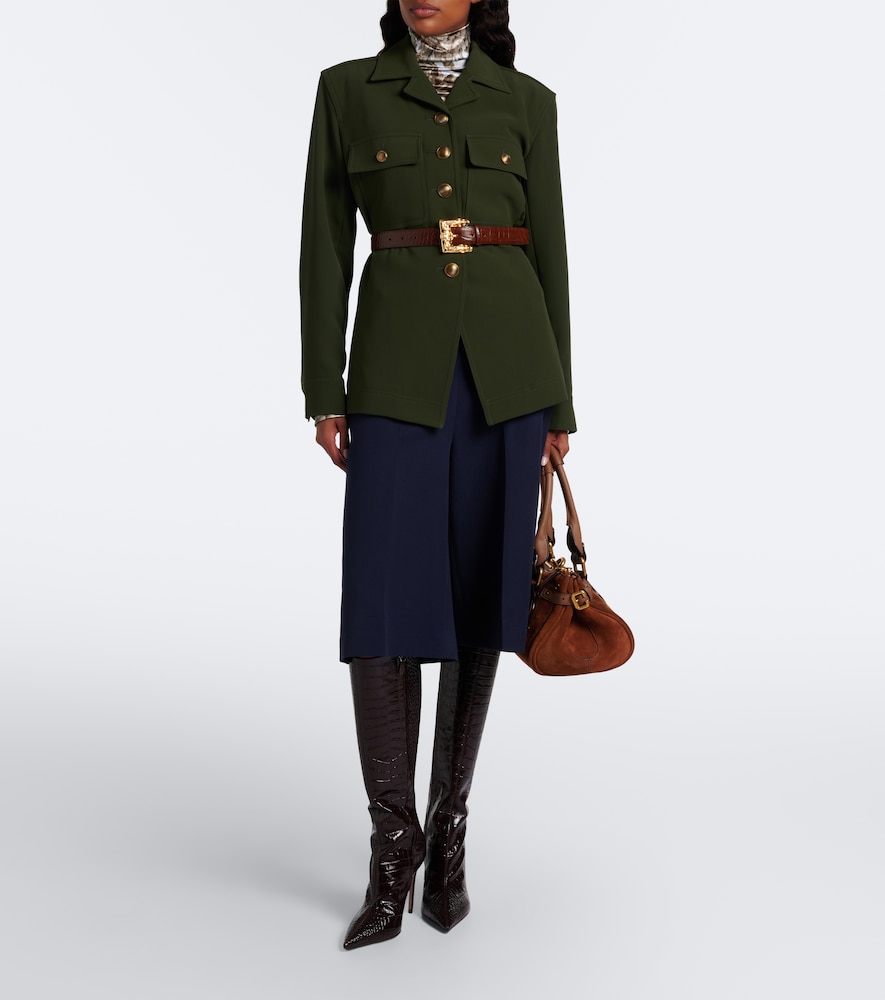 Vera Croc-Effect Knee-High Boots