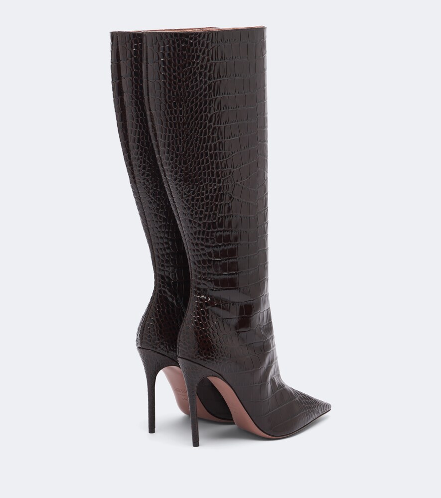 Vera Croc-Effect Knee-High Boots