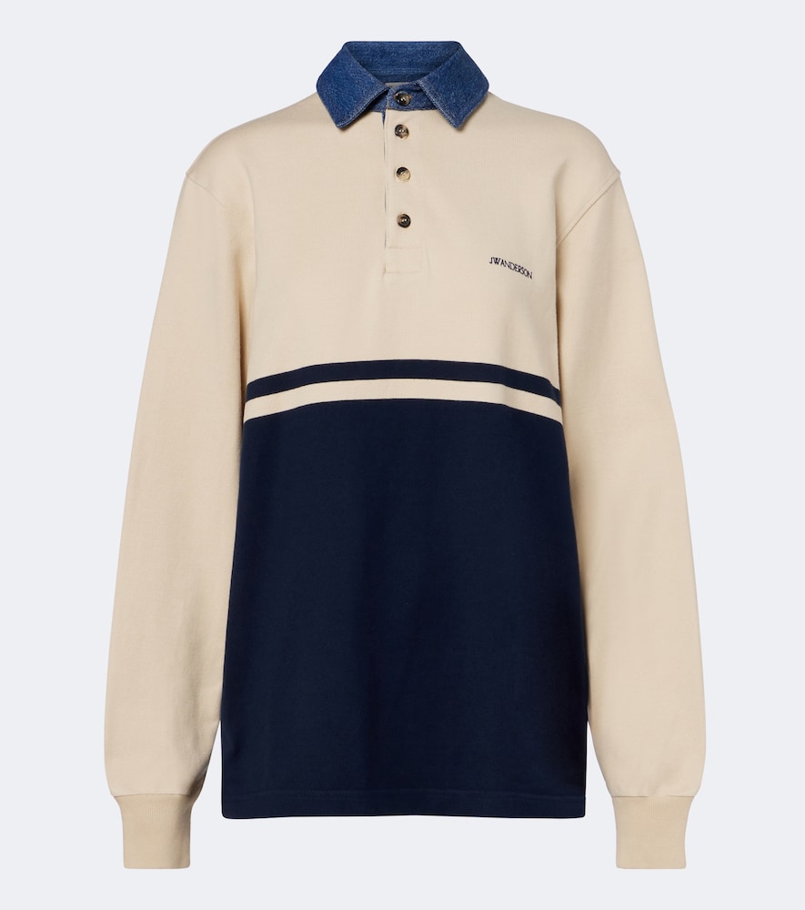 Polo in jersey di cotone colorblock