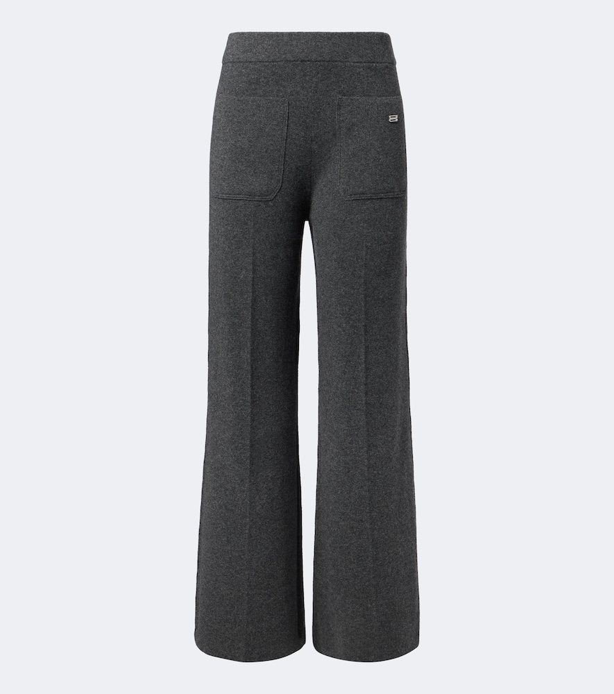Pantaloni in lana e cashmere a gamba larga