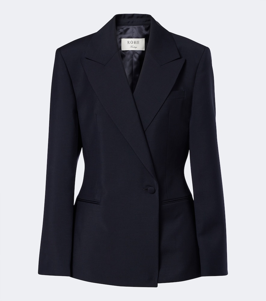 Róhe Blazer doppiopetto in lana e mohair