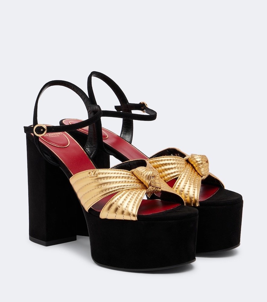 Plateausandalen Crasher aus Metallic-Leder