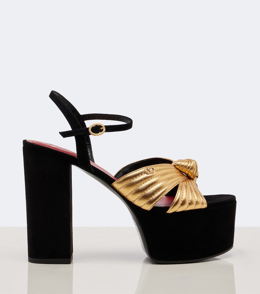Garavani Crasher Metallic Leather Platform Sandals