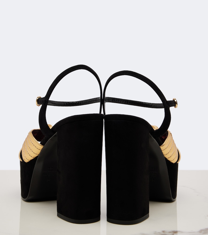 Garavani Crasher Metallic Leather Platform Sandals