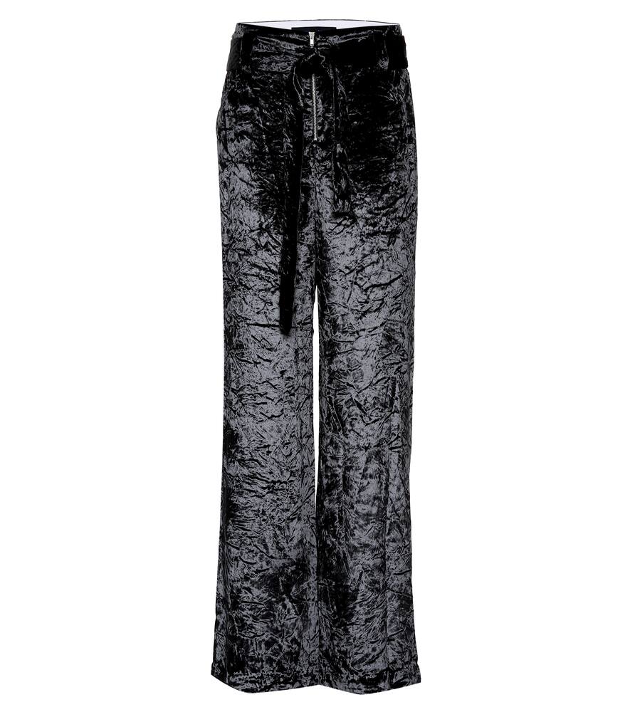 crushed velvet wide leg pants