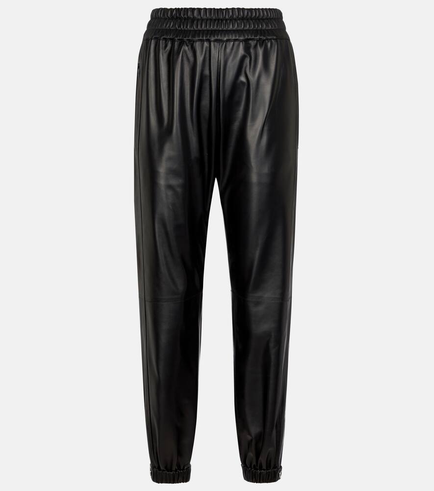 Alexander Mcqueen Elasticated Leather Trousers In Black