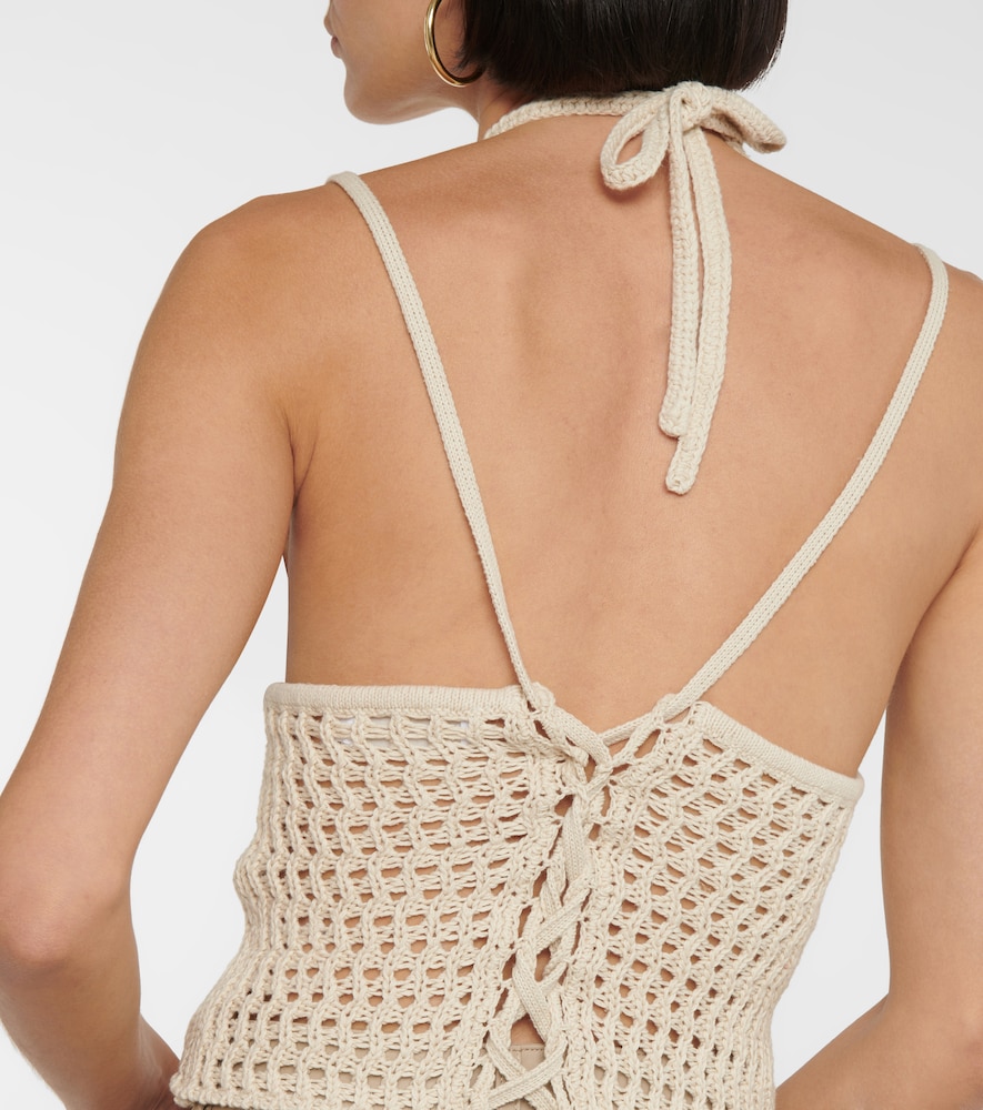 Ralia Cotton-Blend Crocheted Crop Top