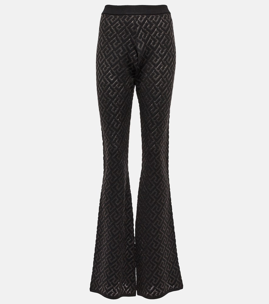 Versace La Greca wool-blend flared pants