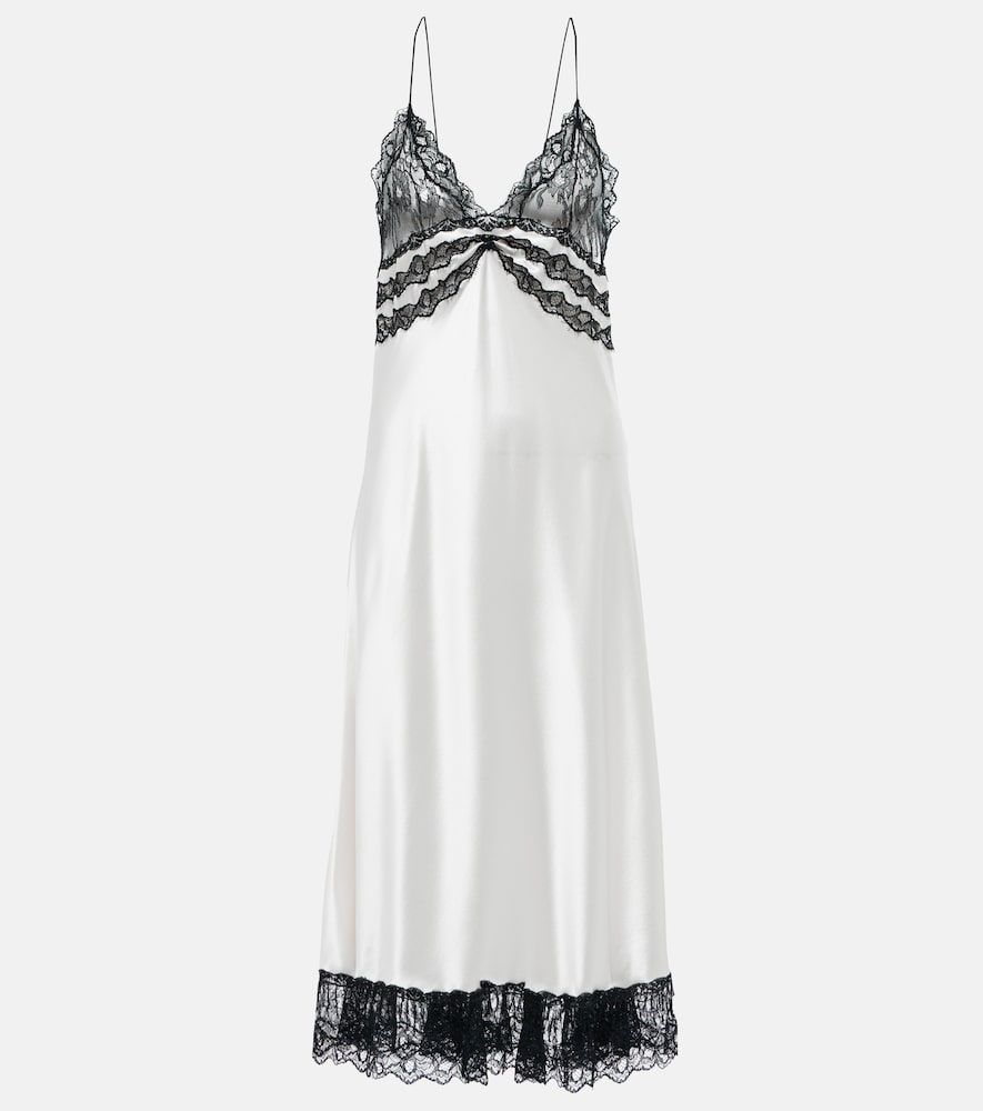 saint laurent lace trimmed silk maxi dress Saint Laurent, Crpe satin and lace maxi dress Wedding Dress Save 39%