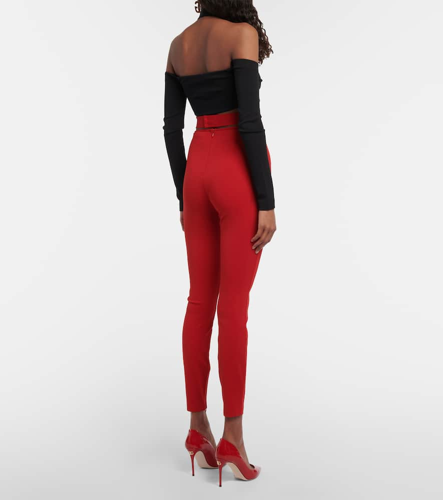 Shop Dolce & Gabbana High-rise Leggings In Bright Red