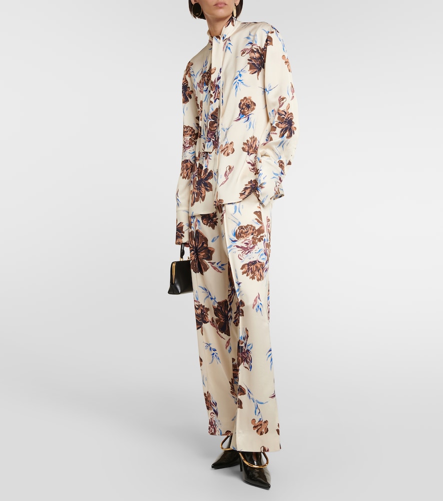 Jil Sander Floral high-rise wide-leg pants