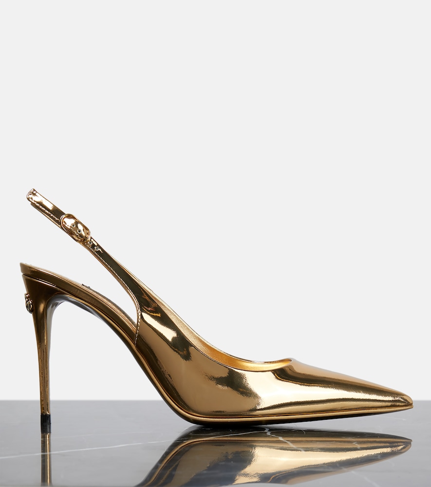  Dolce&gabbana Dolce&gabbana X Kim Slingback-pumps Lollo Aus Metallic-leder 