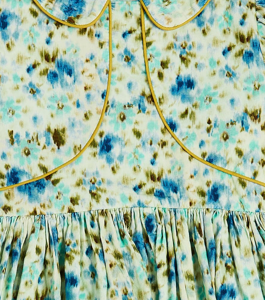 Morley Temple Floral Cotton Dress In Blue