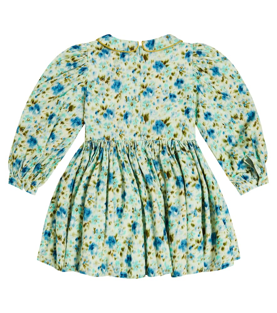 Morley Temple Floral Cotton Dress In Blue