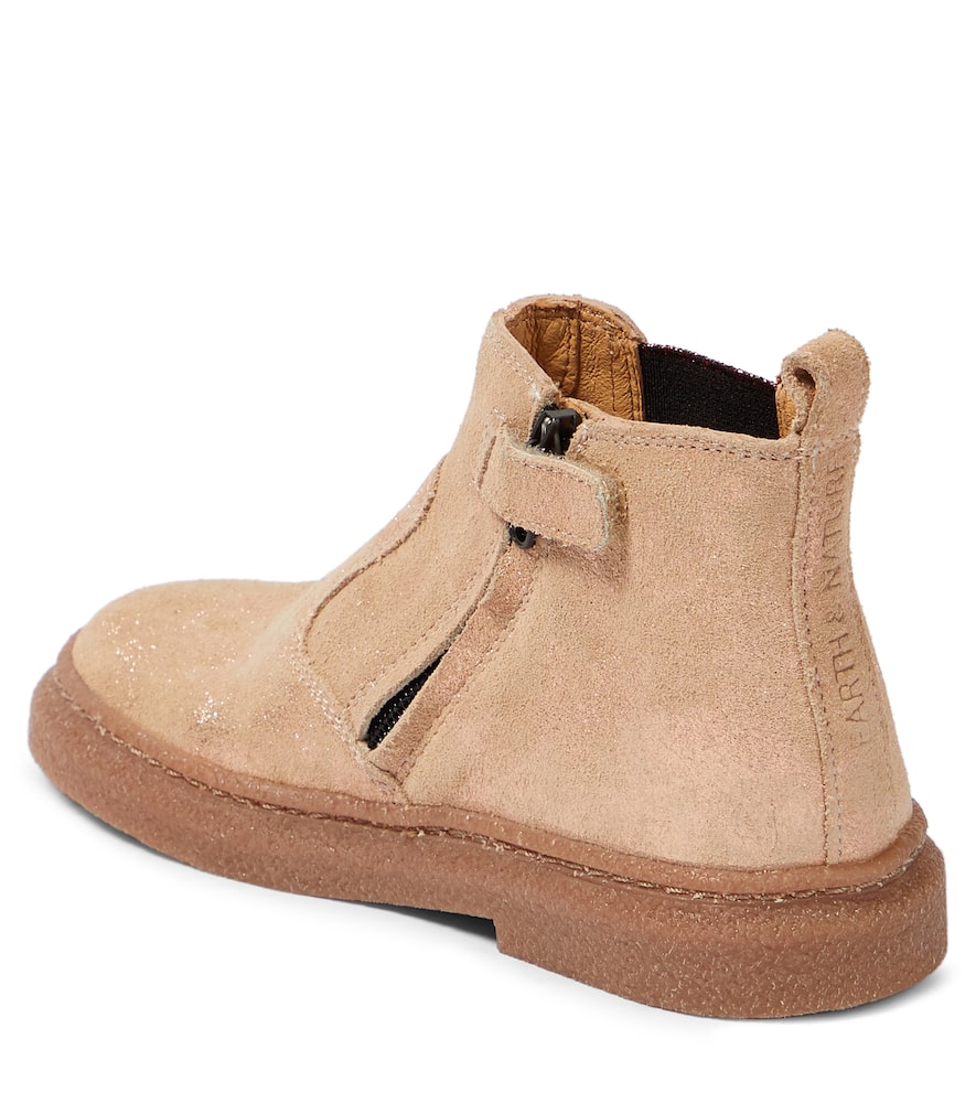 Pom D'api Embroidered Suede Chelsea Boots In Pink