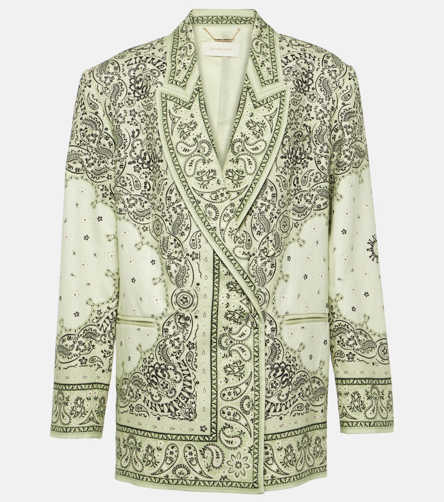 Zimmermann Women's Green Matchmaker Printed Linen Blazer UK Size 8 - Mytheresa