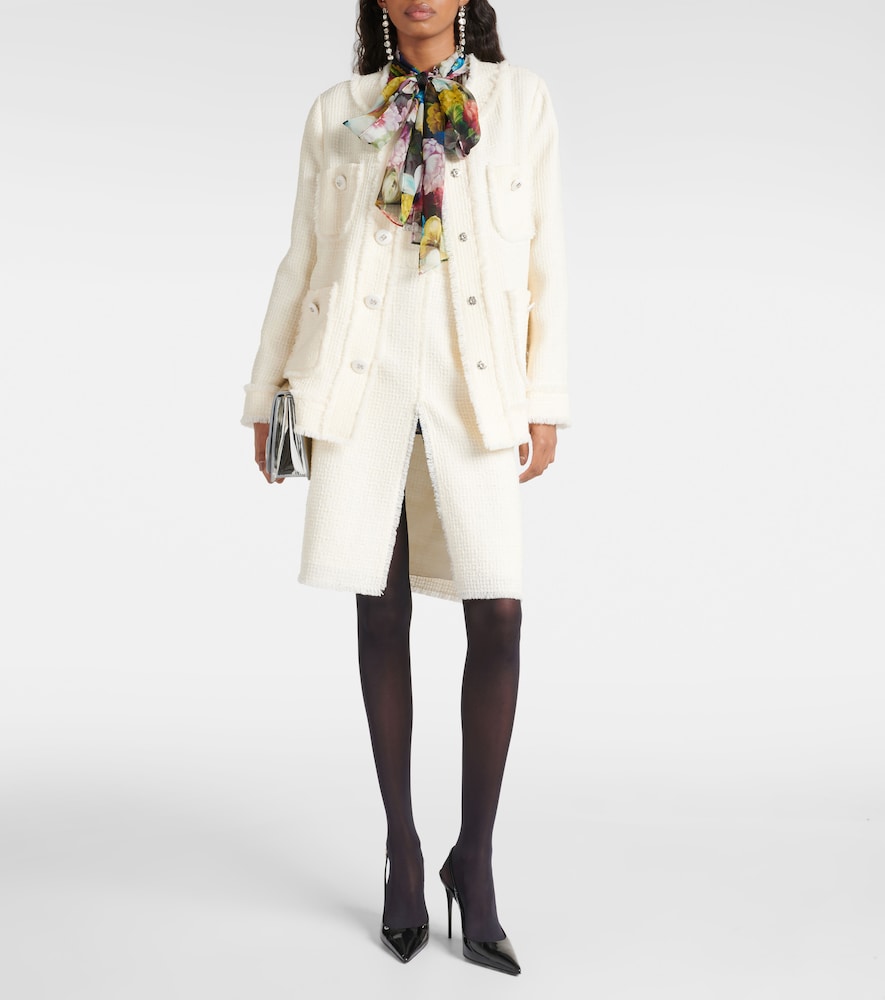 Dolce & Gabbana Wool-blend tweed midi skirt