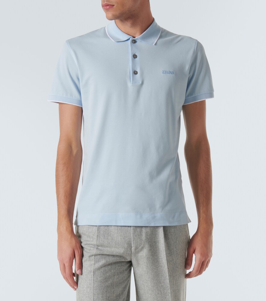 ZEGNA COTTON-BLEND POLO SHIRT