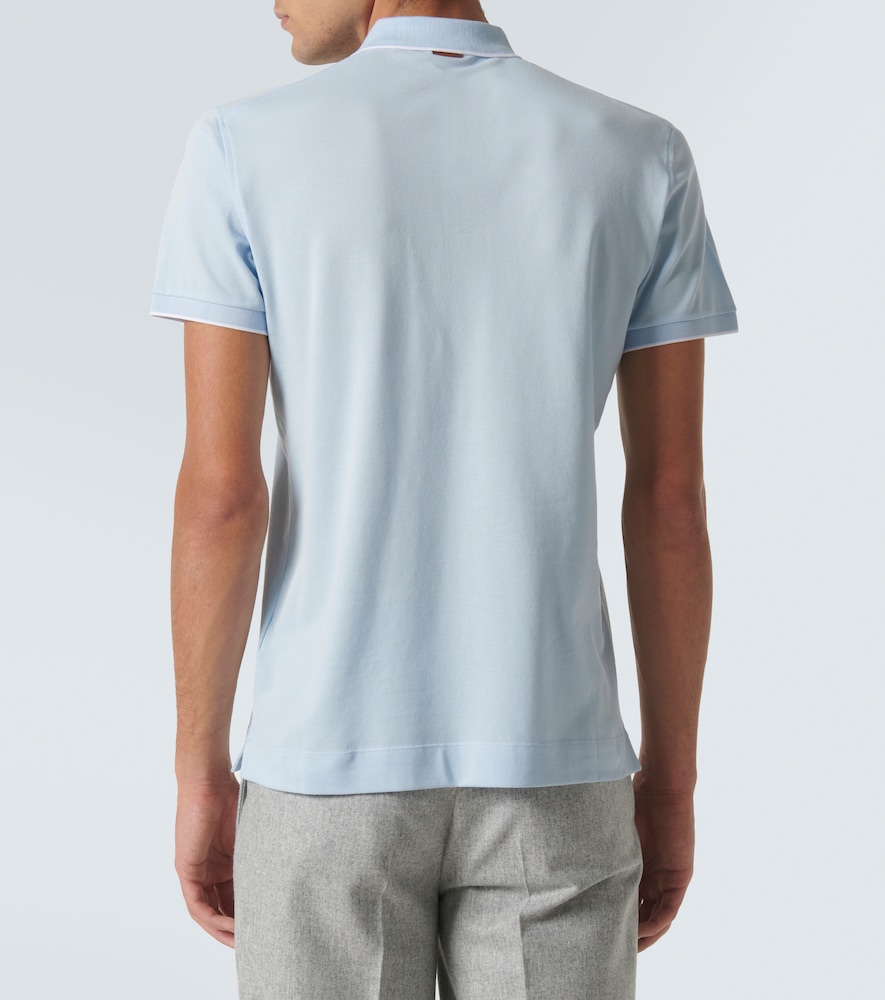 ZEGNA COTTON-BLEND POLO SHIRT