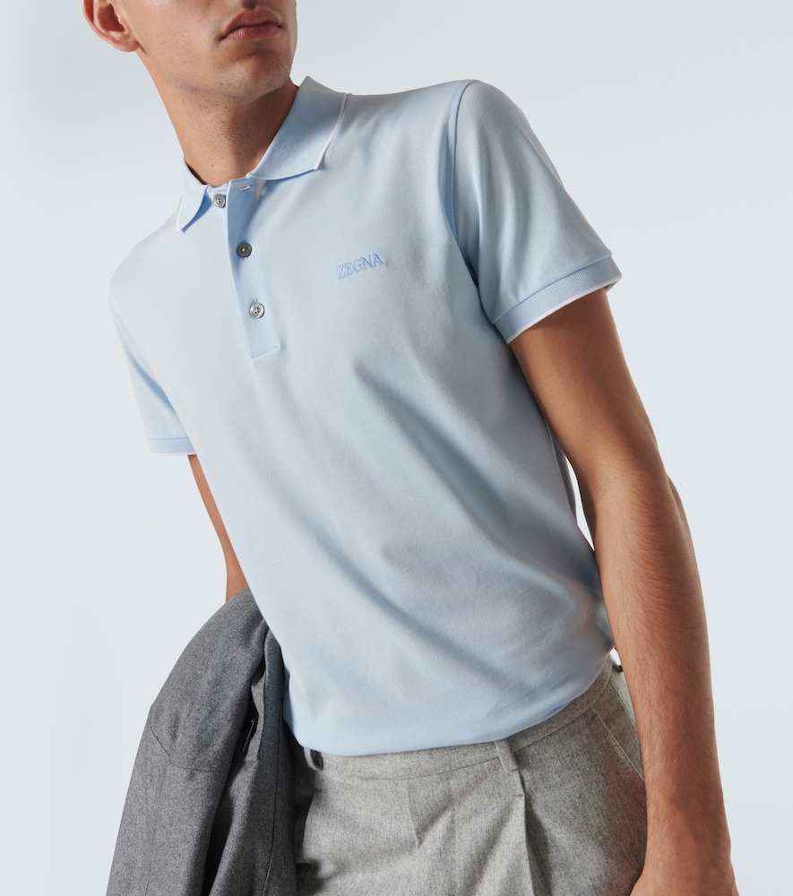 ZEGNA COTTON-BLEND POLO SHIRT