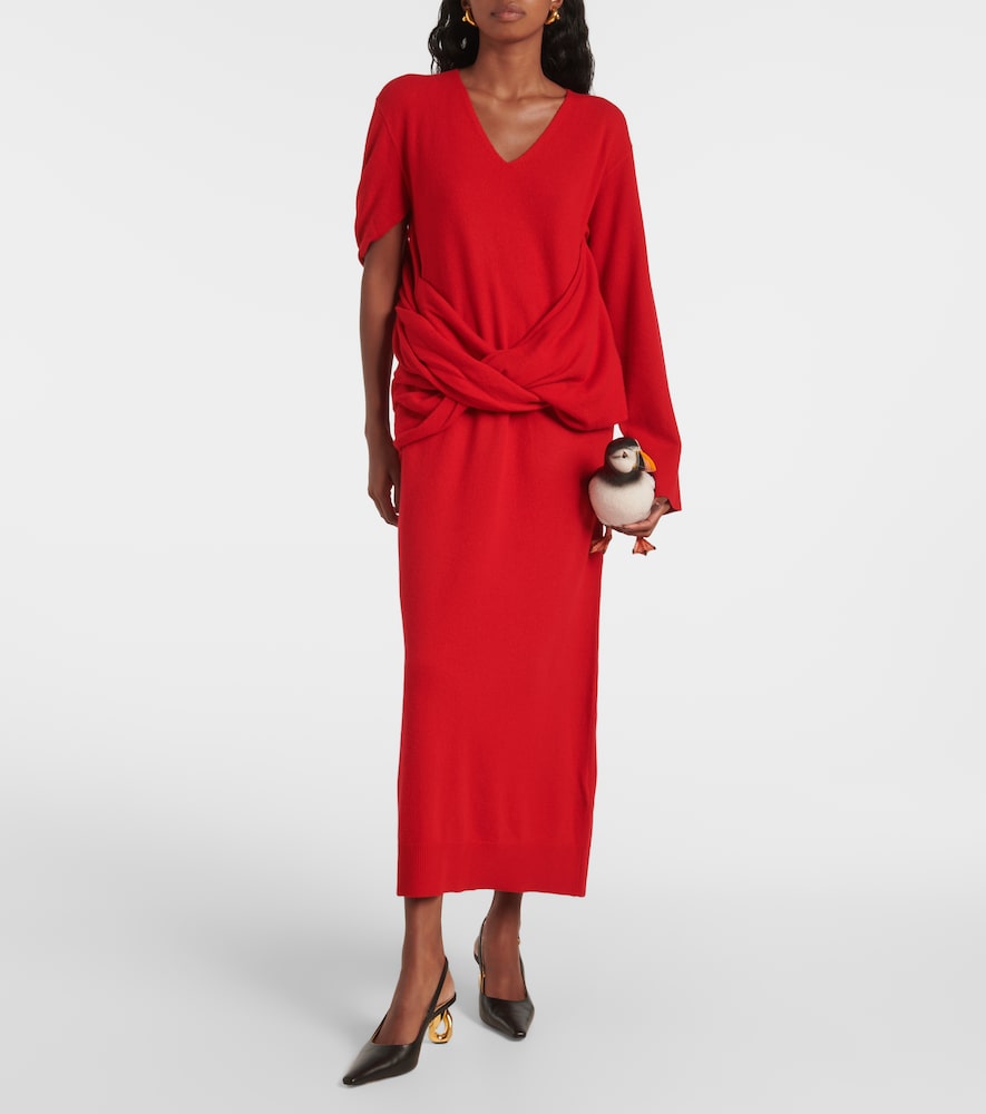 Jw Anderson Jw Anderson Draped Asymmetric Wool-blend Dress 