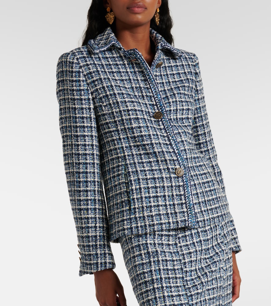 Etro Plaid Tweed Jacket In Multicoloured