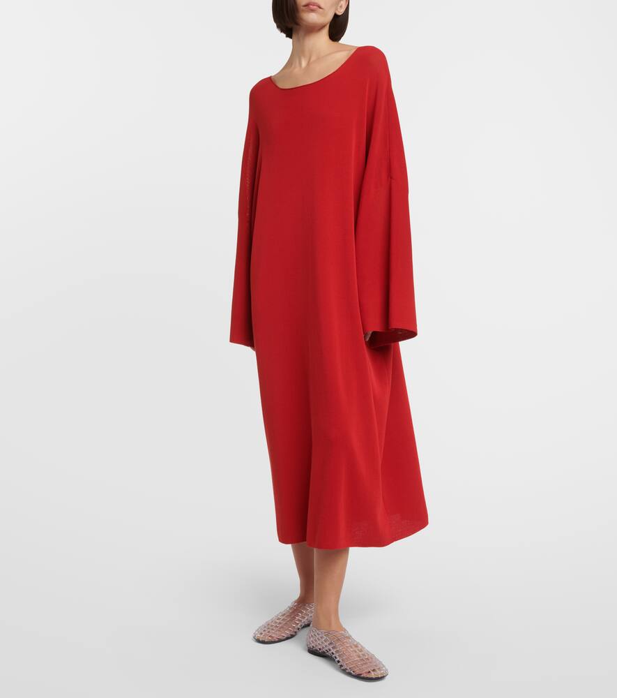 Shop The Row Gluck Cotton Midi Dress In Rot
