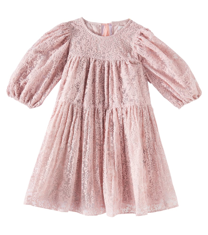 Petite Amalie Embroidered cotton-blend organza dress