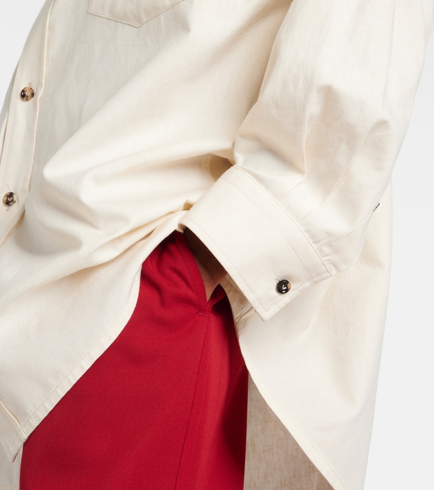 Bottega Veneta Cotton Crochet Shirt In Toile