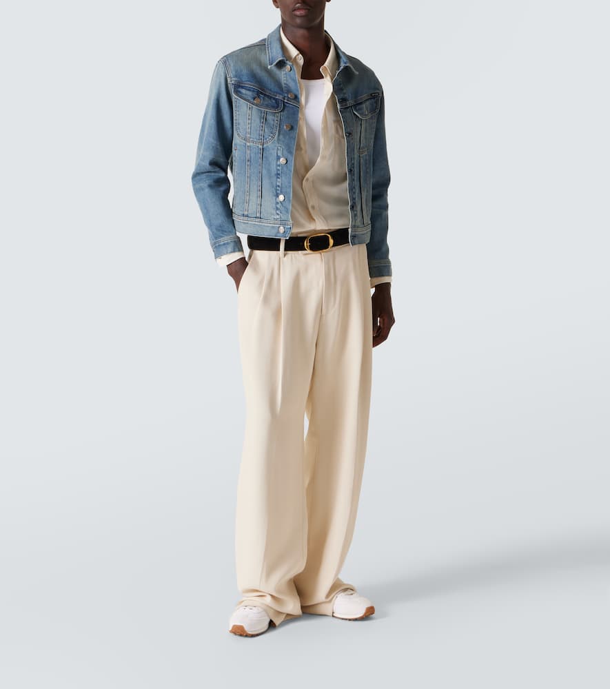 Tom Ford Casual Jacket With Waist Tabs And Pockets In Blue
