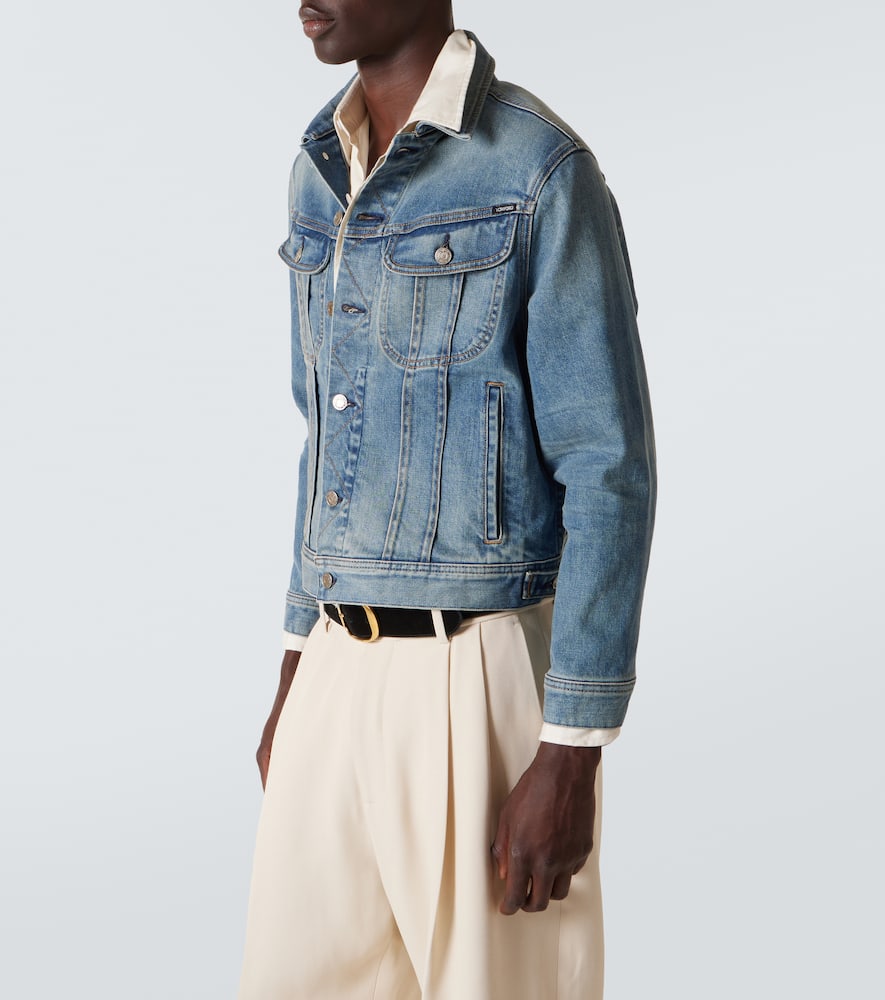 Tom Ford Casual Jacket With Waist Tabs And Pockets In Blue