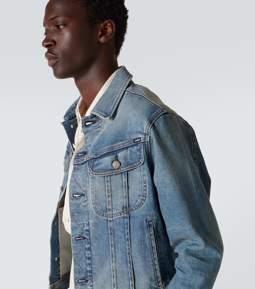 Tom Ford Casual Jacket With Waist Tabs And Pockets In Blue