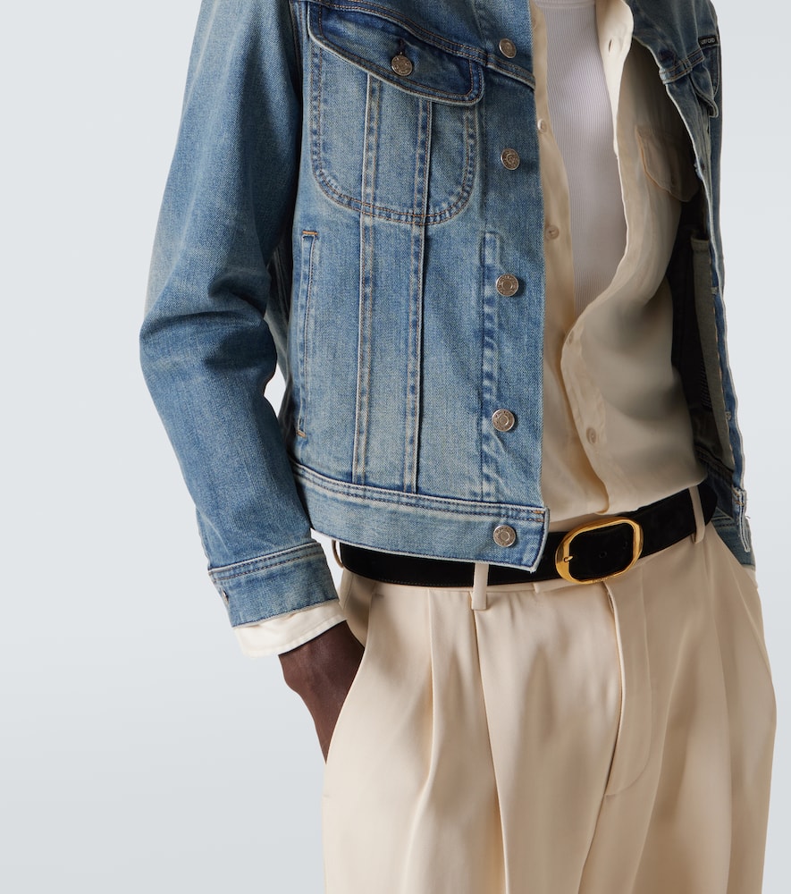 Tom Ford Casual Jacket With Waist Tabs And Pockets In Blue