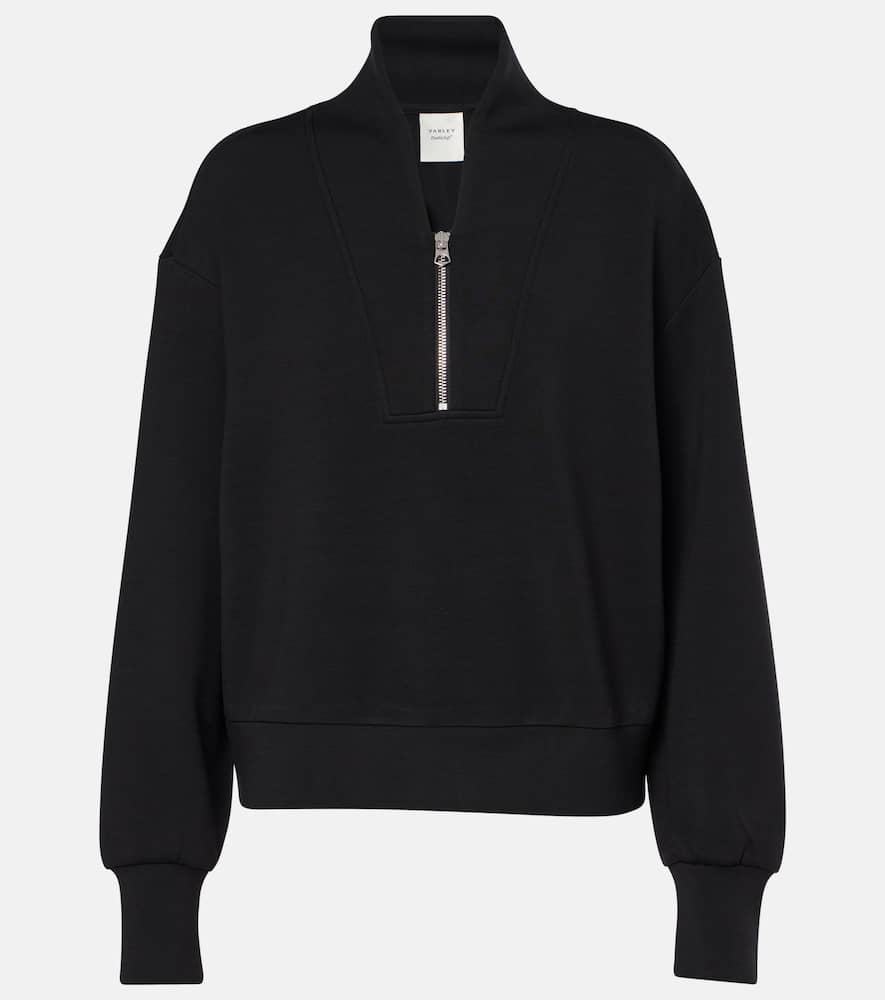Varley Davidson Zipped Jersey Sweatshirt In Black