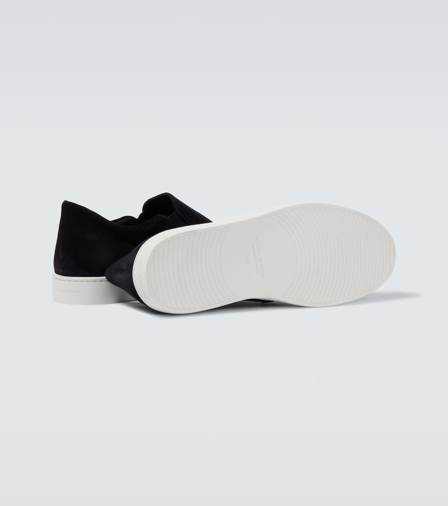 Manolo Blahnik Nadores Suede Slip-on Sneakers In Blue