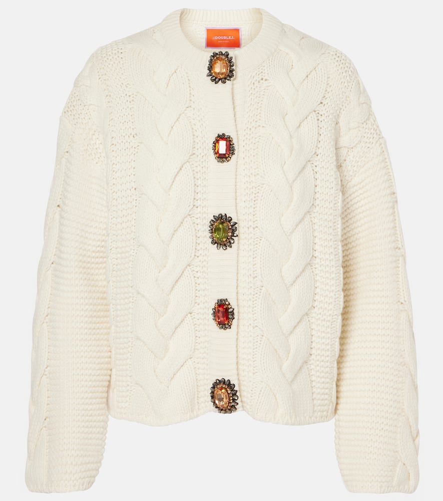 Portrait embellished cardigan