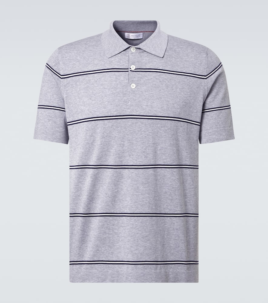 Striped cotton polo shirt