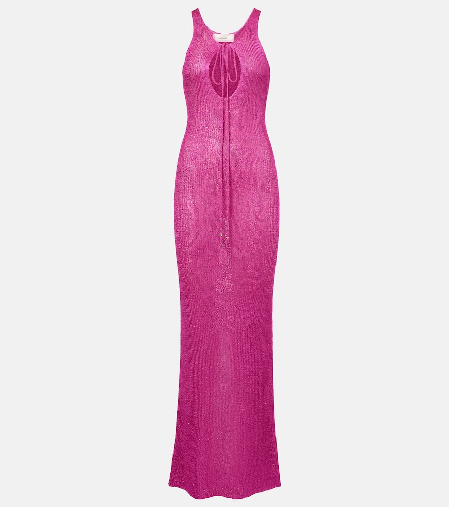 Jules sequined knitted maxi dress
